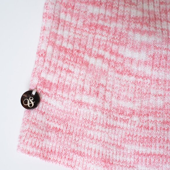 Scotch & Soda Polo Shirt Pink White Ribbed Knit Collared V-Neck Top XS - Picture 8 of 13